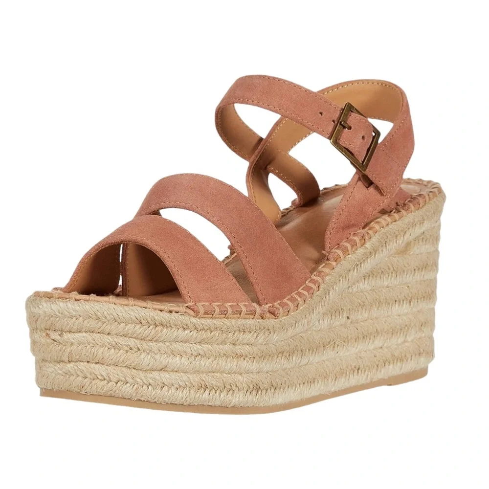 SOLUDOS • Walnut Como Platform Wedge Sandals Includes Box